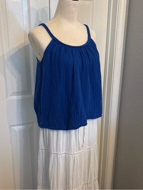 Old Navy Royal Blue Gauze Sleeveless Tank